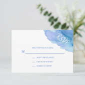 Modern Watercolor Blue Türkise UAWG Insert Cards RSVP Karte (Stehend Vorderseite)