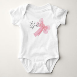 Modern Watercolor Blush Pink It's A Girl Baby Strampler