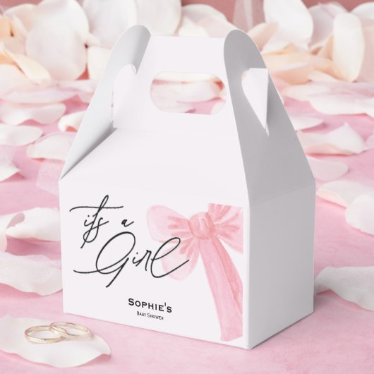Modern Watercolor Blush Pink It's A Girl Geschenkschachtel (Hochzeit)