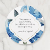 Modern Watercolor Boho Indigo Abstrakt Geschenkanhänger (Rückseite)