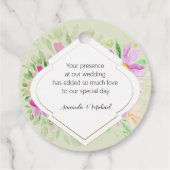 Modern Watercolor Boho Lilac Floral Elegant Geschenkanhänger (Rückseite)