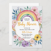 Modern Watercolor Boho Rainbow Baby Dusche Einladung (Vorne/Hinten)
