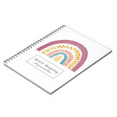 Modern Watercolor Boho Rainbow Custom Notizblock (Linke Seite)