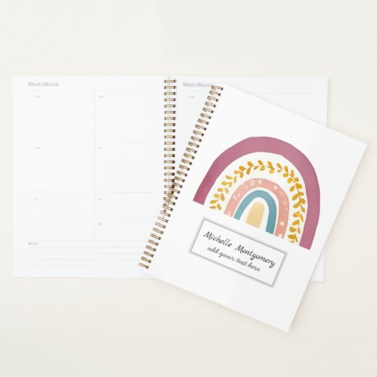 Modern Watercolor Boho Rainbow Custom Planer (Anzeige)
