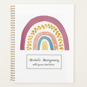 Modern Watercolor Boho Rainbow Custom Planer