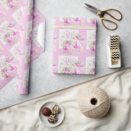 Modern Watercolor Boho Violet Flora Elegante Geschenkpapier