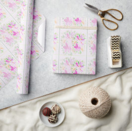 Modern Watercolor Boho Violet Flora Elegante Geschenkpapier