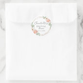 Modern Watercolor Boho Wreath Bridal Runder Aufkleber (Tasche)