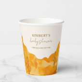 Modern Watercolor Boho Wüste Cactus Baby Shower Pappbecher (Rückseite)