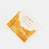 Modern Watercolor Boho Wüste Cactus Baby Shower Serviette (Ecke)