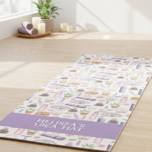 Modern Watercolor Boho Zen Yoga Aesthetic Pattern  Yogamatte