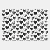 Modern Watercolor Bow Gingham Heart Wedding Gesche Geschenkpapier Set (Vorderseite 3)