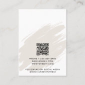 Modern Watercolor Brown Jewelry Display Card Visitenkarte (Rückseite)