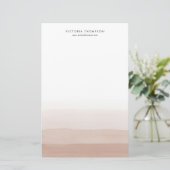 Modern Watercolor Brown Ombre Personalisiert Briefpapier (Stehend Vorderseite)