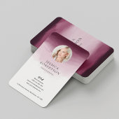 Modern Watercolor Burgund Rosa Foto Elegant Visitenkarte