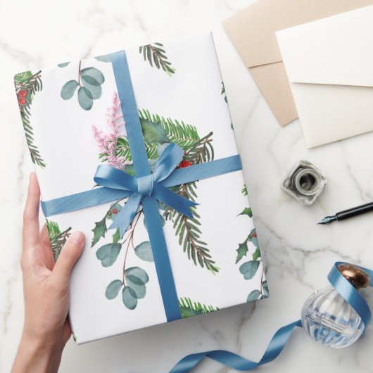 Modern Watercolor Christmas Geschenkpapier (Schenken)