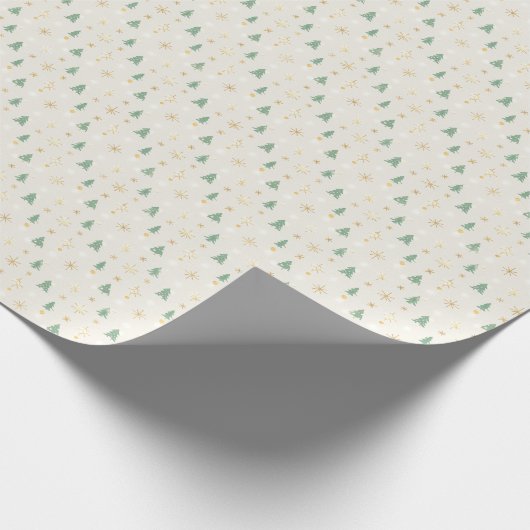 Modern Watercolor Christmas Green Pine Tree Geschenkpapier (Ecke)