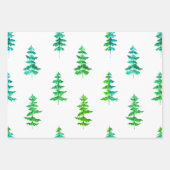 Modern Watercolor Christmas Green Pine Tree Wrappi Geschenkpapier Set (Vorderseite 2)