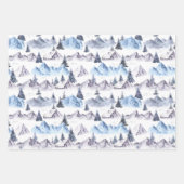 Modern Watercolor Christmas Green Pine Tree Wrappi Geschenkpapier Set (Vorderseite 2)