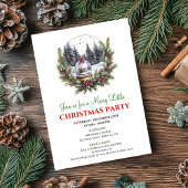 Modern Watercolor Christmas Scene Editable Invite Einladung