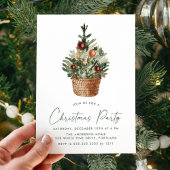 Modern Watercolor Christmas Tree Holiday Party Einladung