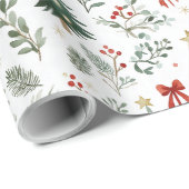 Modern Watercolor Christmas Wrapping Paper Geschenkpapier (Rolleneckpunkt)