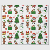Modern Watercolor Christmas Wrapping Paper Geschenkpapier (Flach)