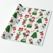 Modern Watercolor Christmas Wrapping Paper Geschenkpapier (Ungerollt)