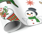 Modern Watercolor Christmas Wrapping Paper Geschenkpapier (Rolleneckpunkt)