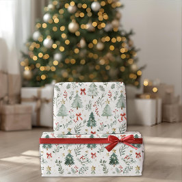 Modern Watercolor Christmas Wrapping Paper Geschenkpapier
