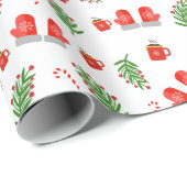 Modern Watercolor Christmas Wrapping Paper Geschenkpapier (Rolleneckpunkt)