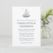 Modern Watercolor Coastal Seascape Wedding Einladung (Stehend Vorderseite)
