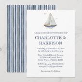 Modern Watercolor Coastal Seascape Wedding Einladung (Vorne/Hinten)