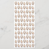 Modern Watercolor Coastal Seascape Wedding Menükarte (Rückseite)