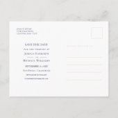 Modern Watercolor Deep Blue Agate Save the Date Einladungspostkarte (Rückseite)