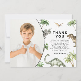 Modern Watercolor Dinosaurier Geburtstag Danke Kar Einladung