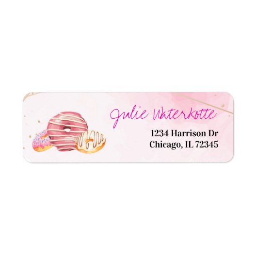 Modern Watercolor Donut Address Label (Vorne)