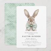 Modern Watercolor Easter Dinner  Invitation  Einladung (Vorne/Hinten)