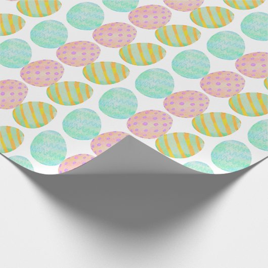 Modern Watercolor Easter Egg Pattern Geschenkpapier (Ecke)