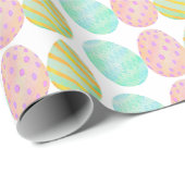 Modern Watercolor Easter Egg Pattern Geschenkpapier (Rolleneckpunkt)