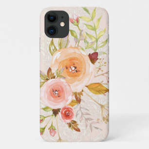 Modern Watercolor Elfenbein in rosafarbenen Blumen Case-Mate iPhone Hülle