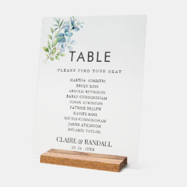 Modern Watercolor Eucalyptus Greenery Wedding Acrylschild