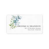 Modern Watercolor Eucalyptus Greenery Wedding Adressaufkleber (Vorne)