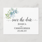Modern Watercolor Eucalyptus Greenery Wedding Ankündigungspostkarte (Vorderseite)