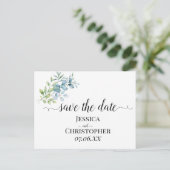 Modern Watercolor Eucalyptus Greenery Wedding Ankündigungspostkarte (Stehend Vorderseite)