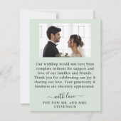 Modern Watercolor Eucalyptus Greenery Wedding Dankeskarte (Rückseite)