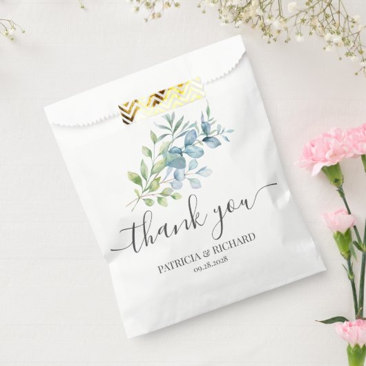 Modern Watercolor Eucalyptus Greenery Wedding Geschenktütchen (Versiegelt)