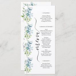 Modern Watercolor Eucalyptus Greenery Wedding Menükarte