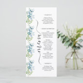 Modern Watercolor Eucalyptus Greenery Wedding Menükarte (Stehend Vorderseite)