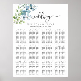 Modern Watercolor Eucalyptus Greenery Wedding Poster